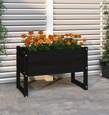 vidaXL Plantenbak 78x40x52 cm massief grenenhout zwart