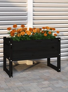 vidaXL Plantenbak 78x40x52 cm massief grenenhout zwart