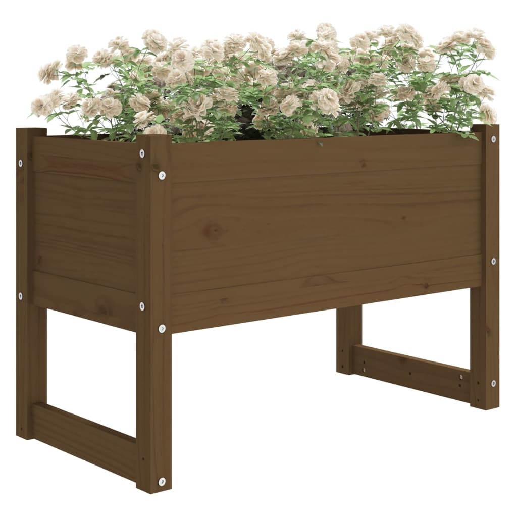 vidaXL Plantenbak 78x40x52 cm massief grenenhout honingbruin