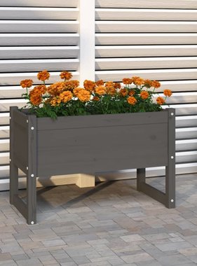 vidaXL Plantenbak 78x40x52 cm massief grenenhout grijs