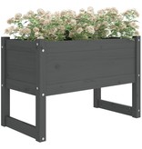 vidaXL Plantenbak 78x40x52 cm massief grenenhout grijs