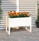 VidaXL Plantenbak 78x40x52 cm massief grenenhout wit