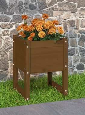 vidaXL Plantenbak 40x40x52,5 cm massief grenenhout honingbruin