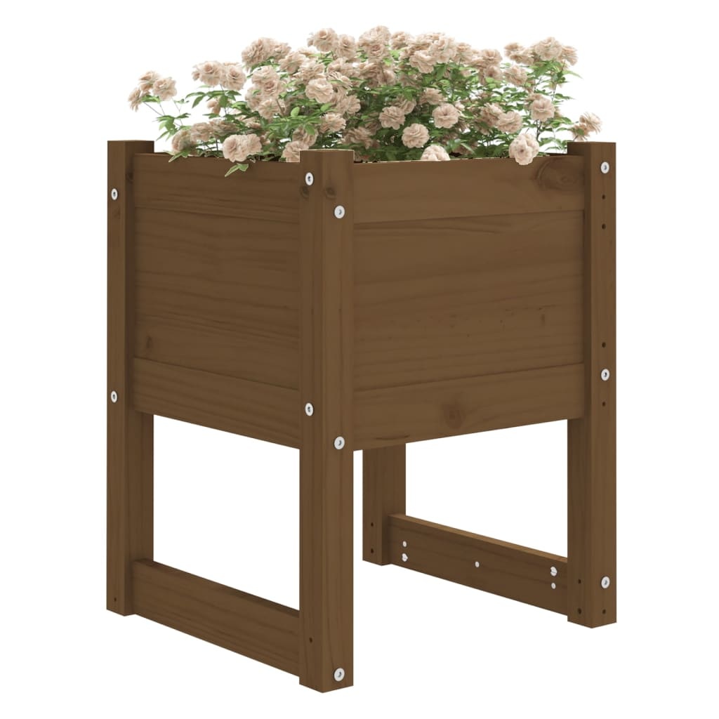 vidaXL Plantenbak 40x40x52,5 cm massief grenenhout honingbruin