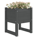 VidaXL Plantenbakken 2 st 40x40x52,5 cm massief grenenhout grijs