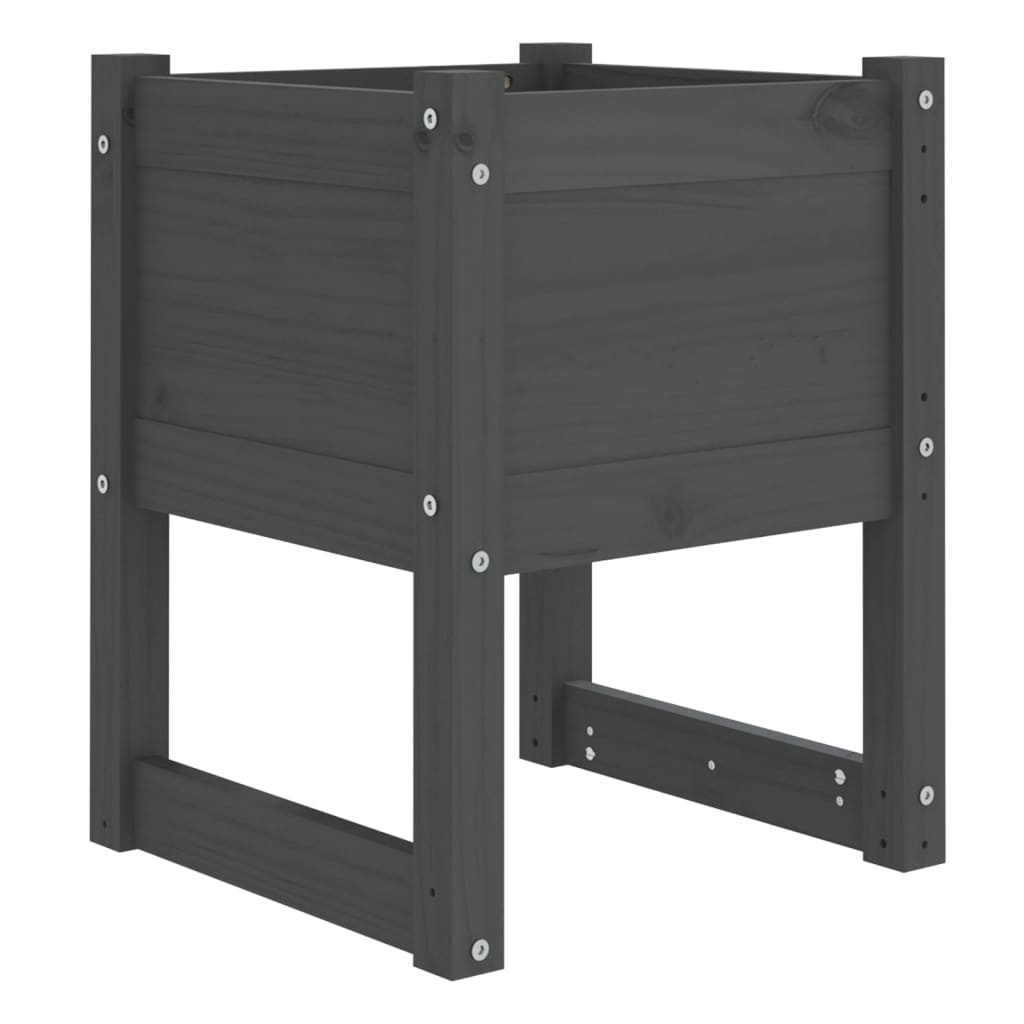 VidaXL Plantenbakken 2 st 40x40x52,5 cm massief grenenhout grijs