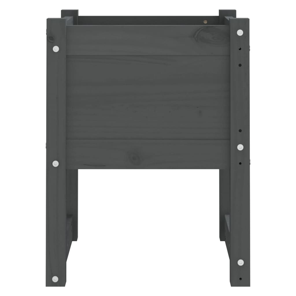 VidaXL Plantenbakken 2 st 40x40x52,5 cm massief grenenhout grijs