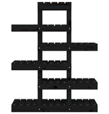 VidaXL Plantenstandaard 85x25x109,5 cm massief grenenhout zwart