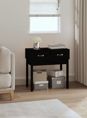 VidaXL Wandtafel 76,5x40x75 cm massief grenenhout zwart