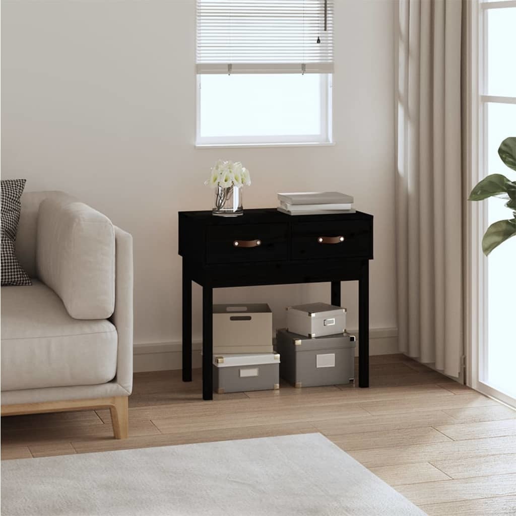 VidaXL Wandtafel 76,5x40x75 cm massief grenenhout zwart