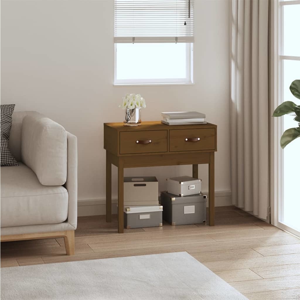 VidaXL Wandtafel 76,5x40x75 cm massief grenenhout honingbruin