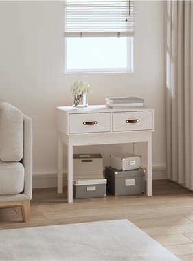 VidaXL Wandtafel 76,5x40x75 cm massief grenenhout wit