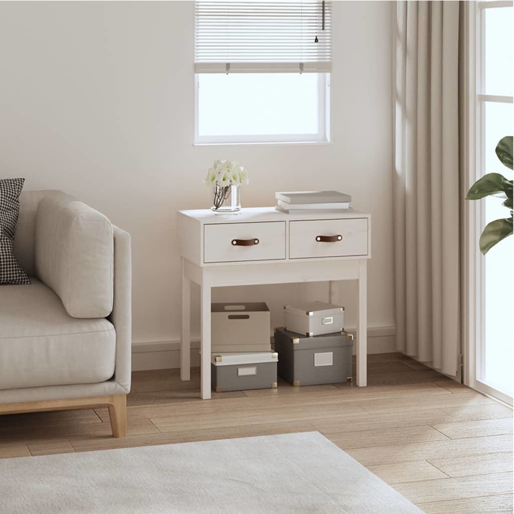 VidaXL Wandtafel 76,5x40x75 cm massief grenenhout wit