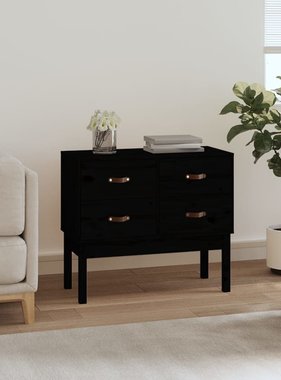 VidaXL Wandkast 90x40x78 cm massief grenenhout zwart
