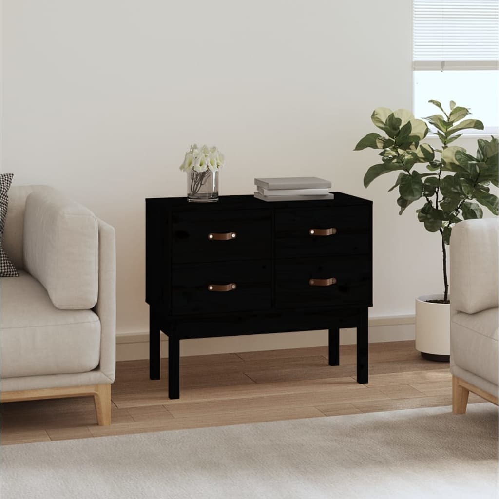 VidaXL Wandkast 90x40x78 cm massief grenenhout zwart