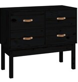 VidaXL Wandkast 90x40x78 cm massief grenenhout zwart