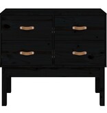VidaXL Wandkast 90x40x78 cm massief grenenhout zwart
