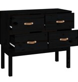 VidaXL Wandkast 90x40x78 cm massief grenenhout zwart