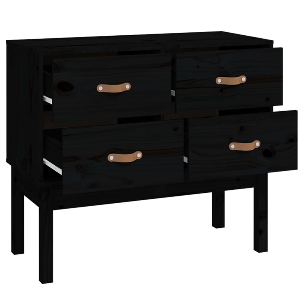 VidaXL Wandkast 90x40x78 cm massief grenenhout zwart