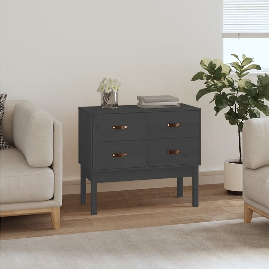 VidaXL Wandkast 90x40x78 cm massief grenenhout grijs