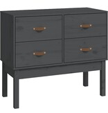VidaXL Wandkast 90x40x78 cm massief grenenhout grijs