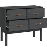 VidaXL Wandkast 90x40x78 cm massief grenenhout grijs
