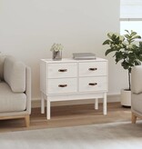 VidaXL Wandkast 90x40x78 cm massief grenenhout wit