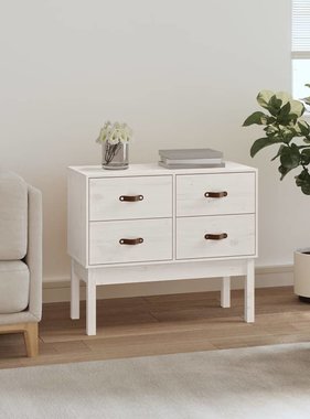 VidaXL Wandkast 90x40x78 cm massief grenenhout wit
