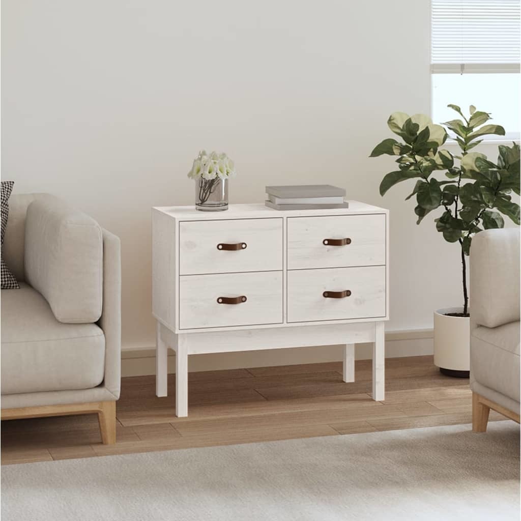VidaXL Wandkast 90x40x78 cm massief grenenhout wit