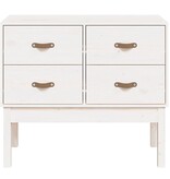 VidaXL Wandkast 90x40x78 cm massief grenenhout wit
