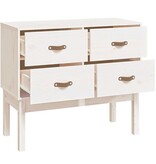 VidaXL Wandkast 90x40x78 cm massief grenenhout wit