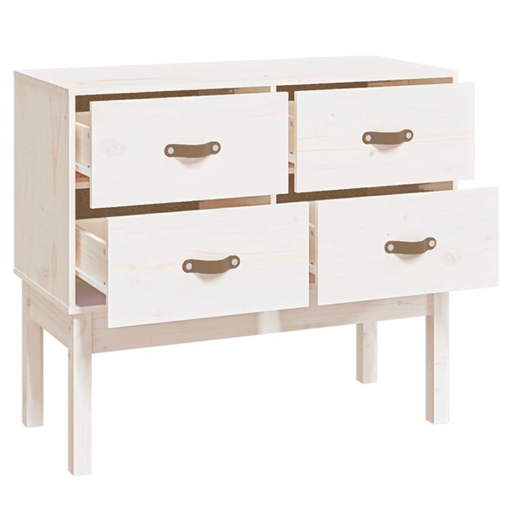 VidaXL Wandkast 90x40x78 cm massief grenenhout wit