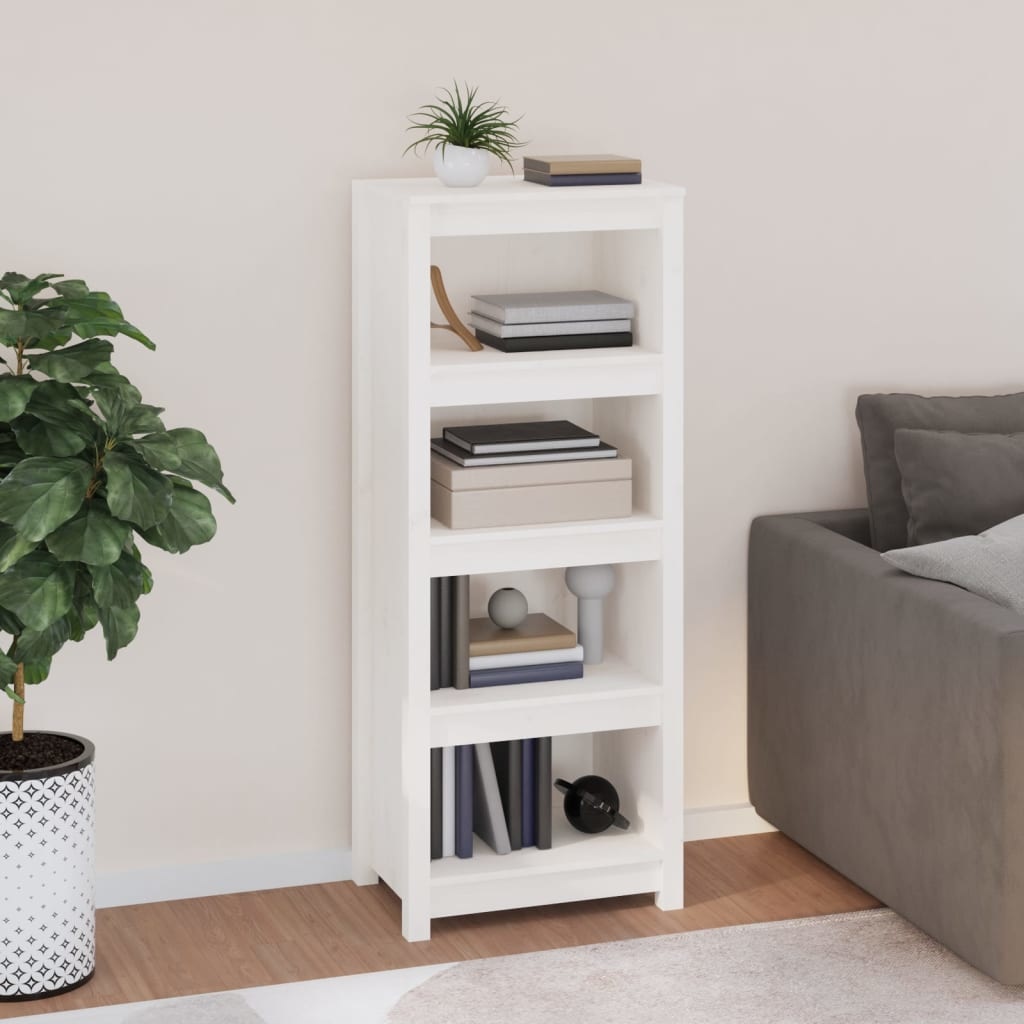 VidaXL Boekenkast 50x35x125,5 cm massief grenenhout wit