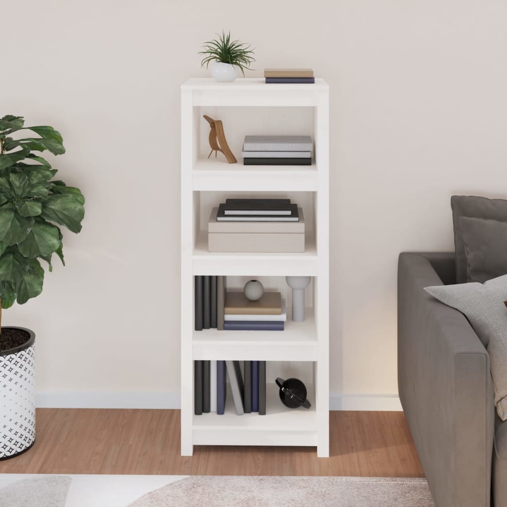 VidaXL Boekenkast 50x35x125,5 cm massief grenenhout wit