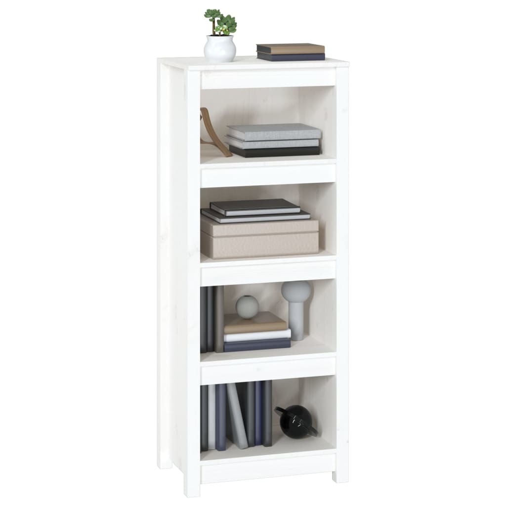 VidaXL Boekenkast 50x35x125,5 cm massief grenenhout wit