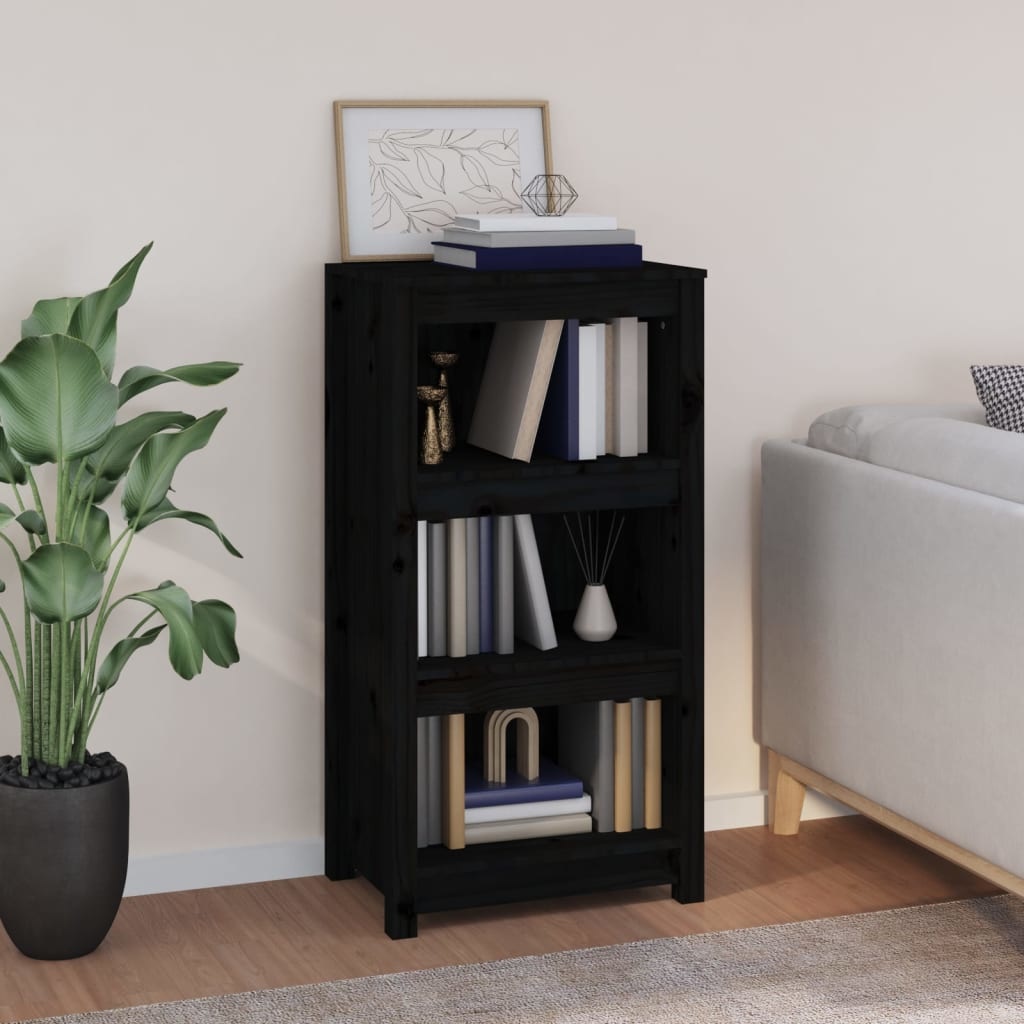 VidaXL Boekenkast 50x35x97 cm massief grenenhout zwart