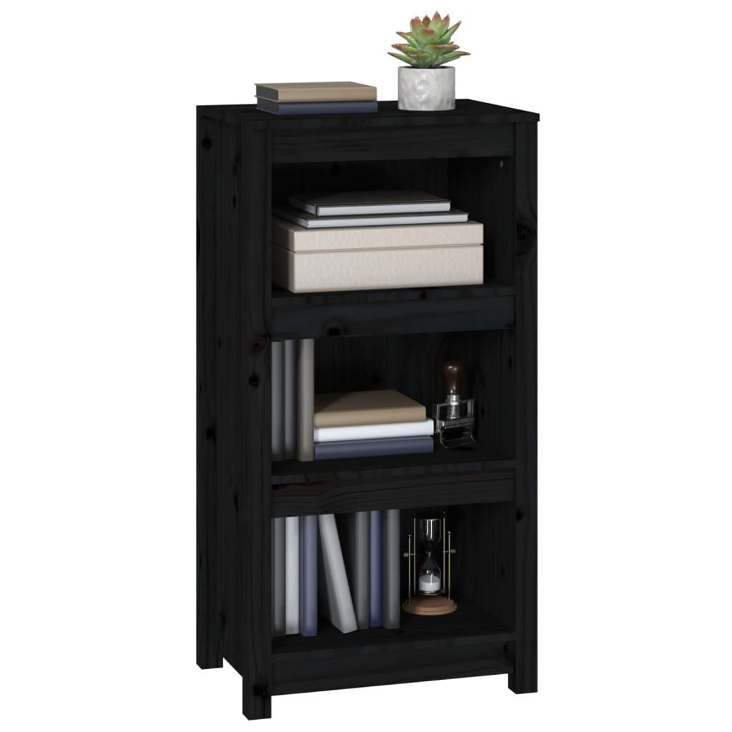 VidaXL Boekenkast 50x35x97 cm massief grenenhout zwart
