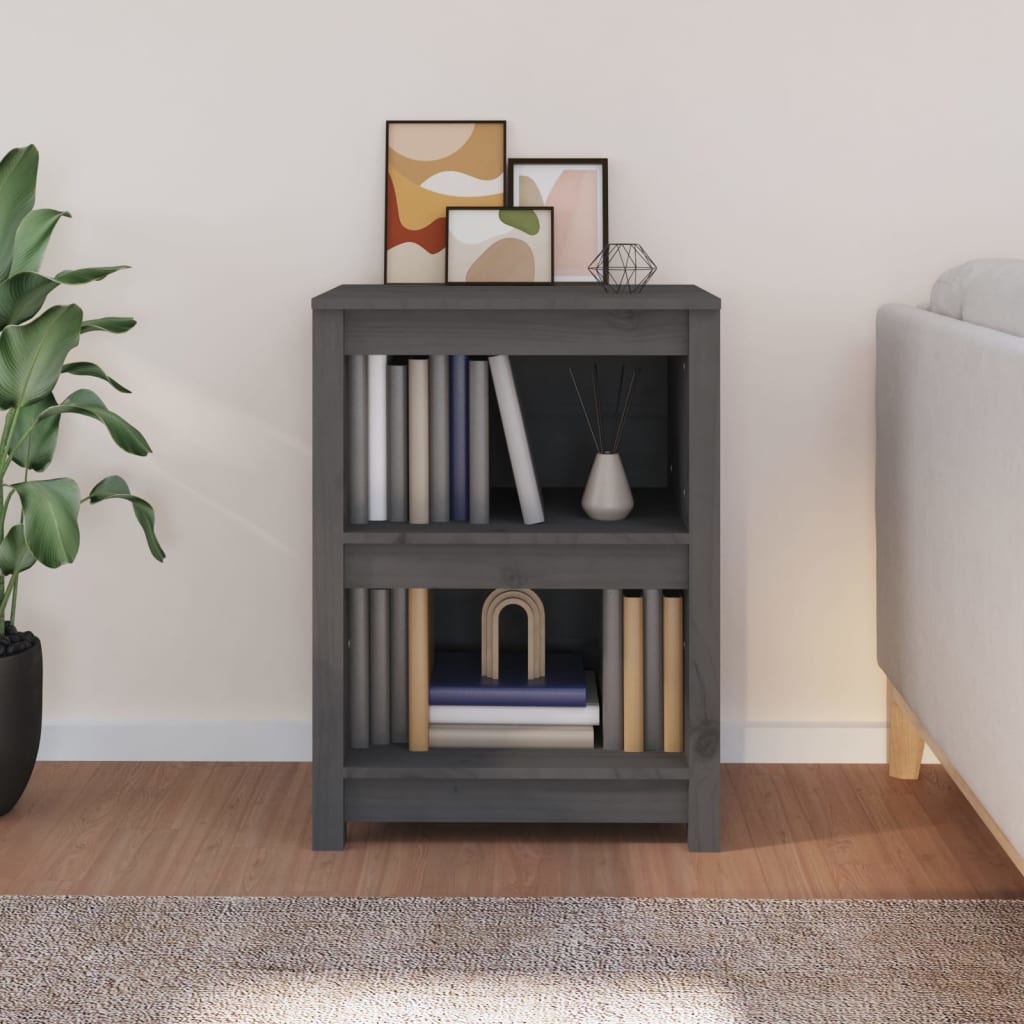 VidaXL Boekenkast 50x35x68 cm massief grenenhout grijs