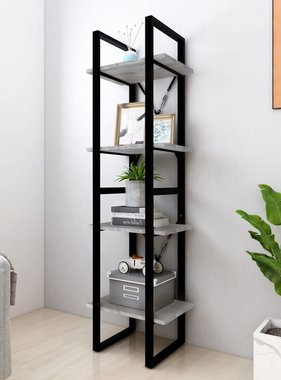 VidaXL Boekenkast 4-laags 40x30x140 cm bewerkt hout grijs sonoma eiken