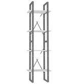 VidaXL Boekenkast 4-laags 40x30x140 cm bewerkt hout grijs sonoma eiken