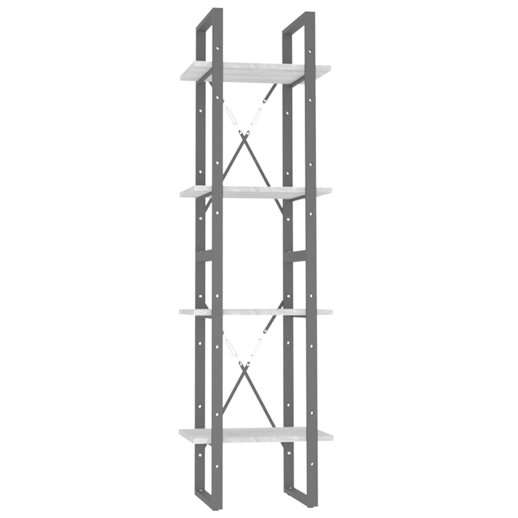 VidaXL Boekenkast 4-laags 40x30x140 cm bewerkt hout grijs sonoma eiken
