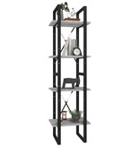 VidaXL Boekenkast 4-laags 40x30x140 cm bewerkt hout grijs sonoma eiken