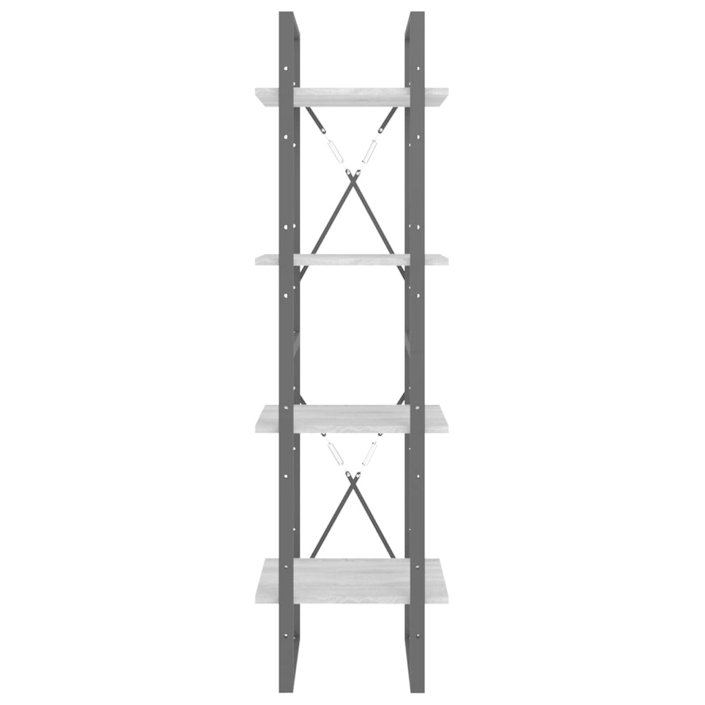 VidaXL Boekenkast 4-laags 40x30x140 cm bewerkt hout grijs sonoma eiken