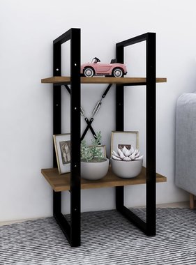 VidaXL Boekenkast 2-laags 40x30x70 cm bewerkt hout bruineikenkleurig