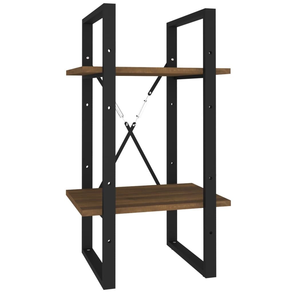 VidaXL Boekenkast 2-laags 40x30x70 cm bewerkt hout bruineikenkleurig