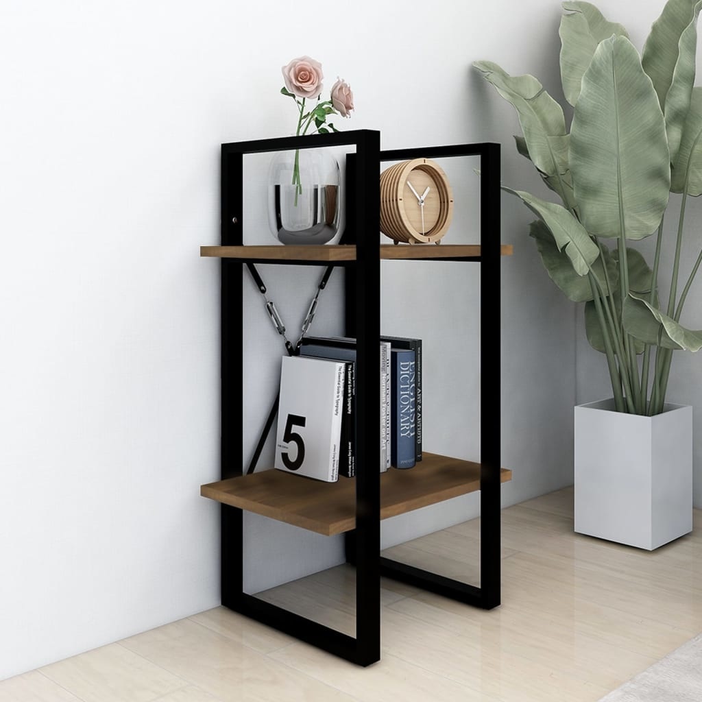 VidaXL Boekenkast 2-laags 40x30x70 cm bewerkt hout bruineikenkleurig