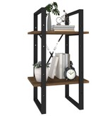 VidaXL Boekenkast 2-laags 40x30x70 cm bewerkt hout bruineikenkleurig