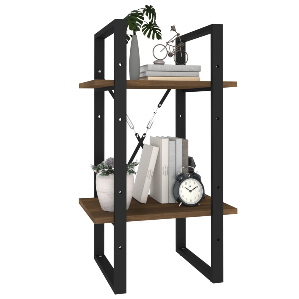 VidaXL Boekenkast 2-laags 40x30x70 cm bewerkt hout bruineikenkleurig