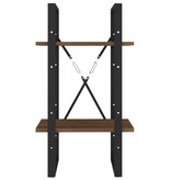 VidaXL Boekenkast 2-laags 40x30x70 cm bewerkt hout bruineikenkleurig