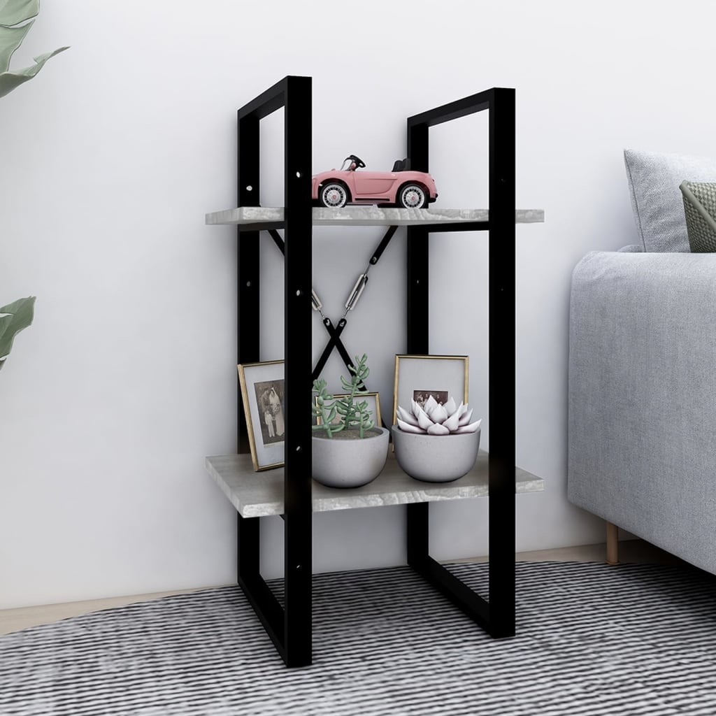 VidaXL Boekenkast 2-laags 40x30x70 cm bewerkt hout grijs sonoma eiken